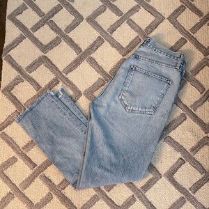 Agolde Light Wash Straight Leg Denim Jeans